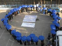 'Blauer Menschenkreis' in Afghanistan zum Weltdiabetestag 2007