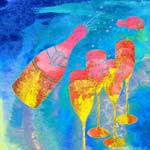 Bild mit Gläsern und Sektflasche