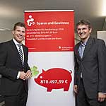 SMS-Projektkoordinator Guido Schenuit (rechts) mit Dirk Günthör, Direktor Regionalmarkt Nord der Stadtsparkasse Düsseldorf SMS-Projektkoordinator Guido Schenuit (rechts) mit Dirk Günthör, Direktor Regionalmarkt Nord der Stadtsparkasse Düsseldorf