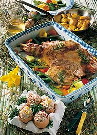 Ostermenü Lammkeule in Rotweinmarinade