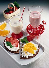 Vitaminbrote mit Erdbeer-Shake
